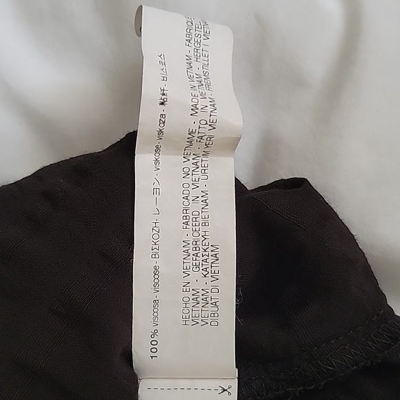 Zara Women's Black Open-Back Flocked Stripe Top-Size XS - Picture 9 of 13